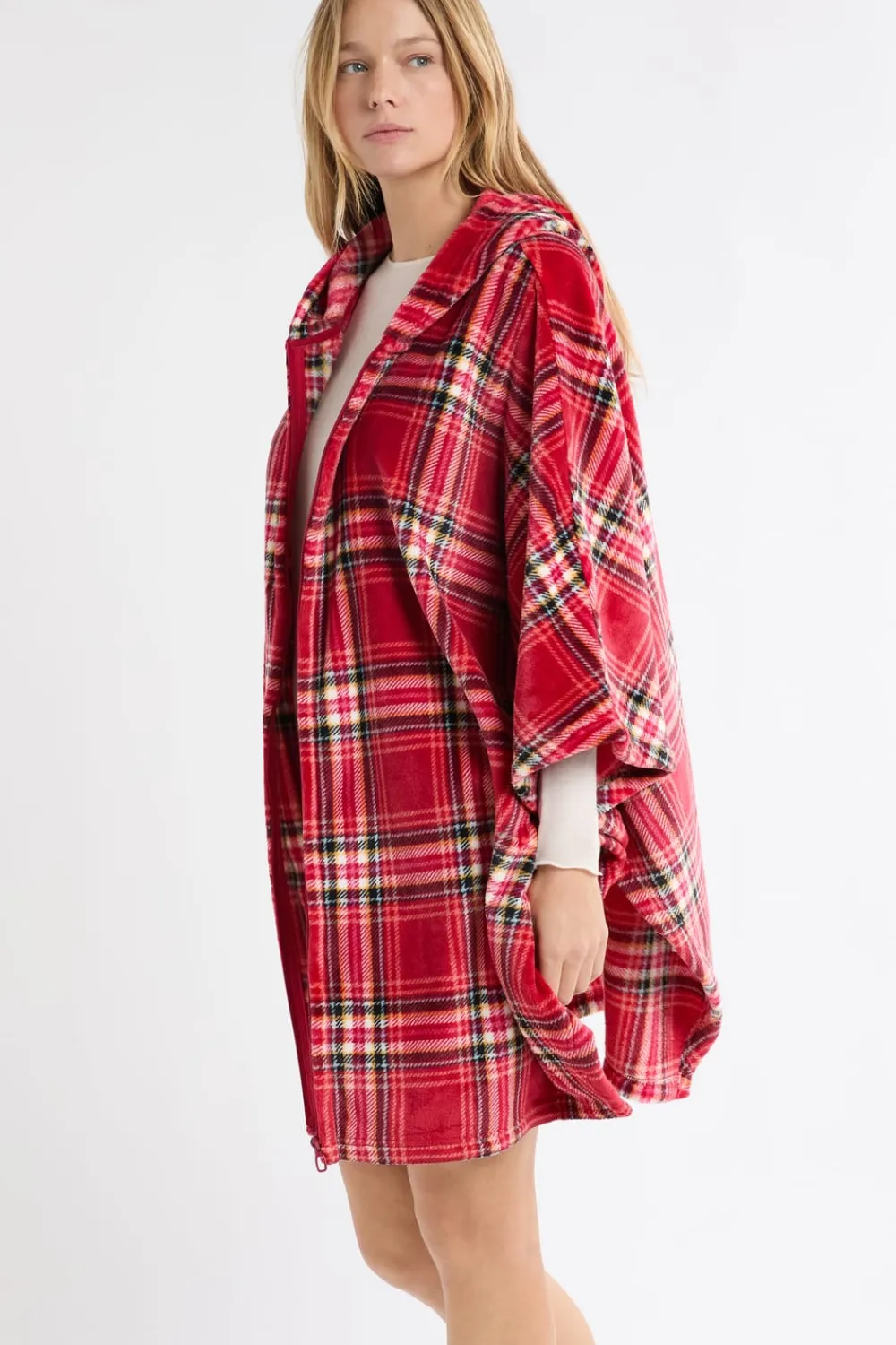 Sale ETAM Poncho sin mangas de forro polar ROJO
