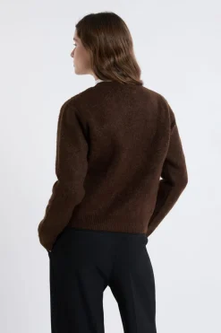 Sale ETAM Pull col rond à motifs CHOCOLAT