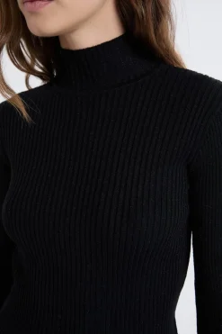 Discount ETAM Pull en tricot irisé à col montant NOIR