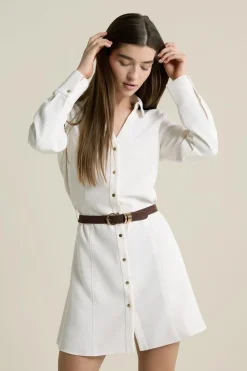 Clearance ETAM Robe ceinturée ECRU