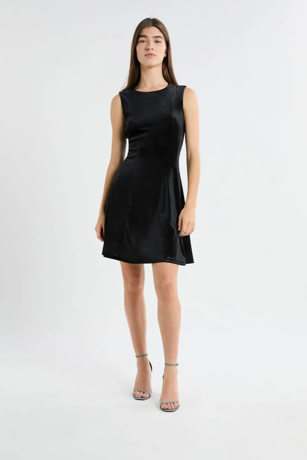 Online ETAM Robe courte en velours NOIR
