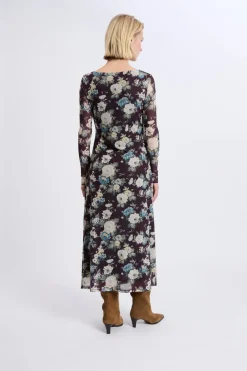 Outlet ETAM Robe longue à motifs fleuris IMP FD VIOLET.