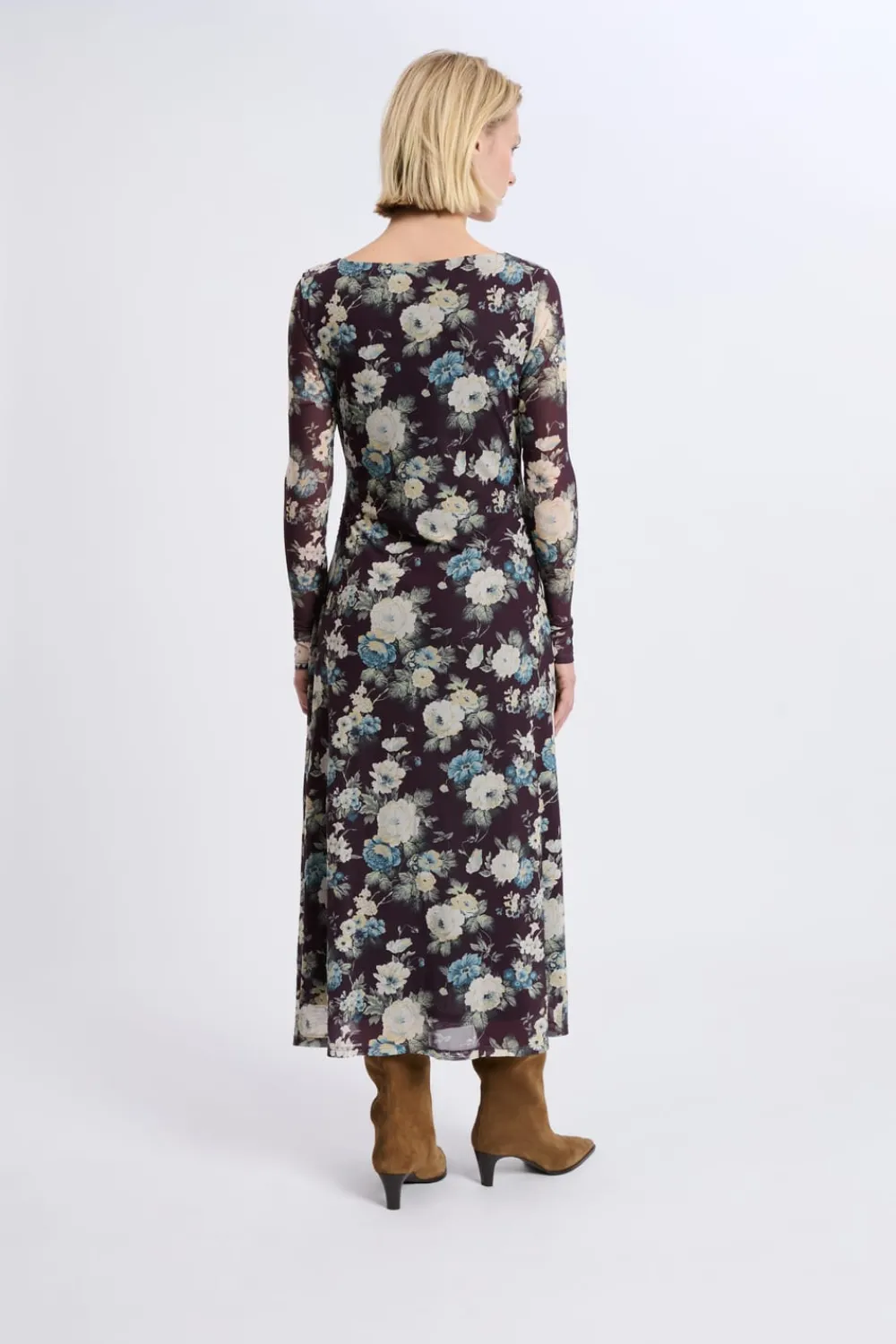 Outlet ETAM Robe longue à motifs fleuris IMP FD VIOLET.