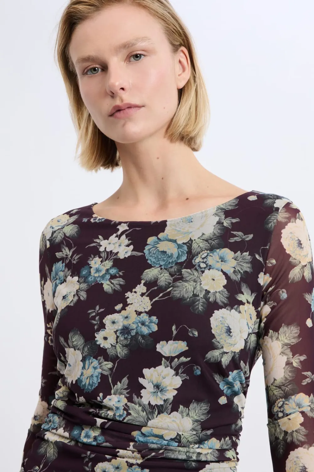 Outlet ETAM Robe longue à motifs fleuris IMP FD VIOLET.
