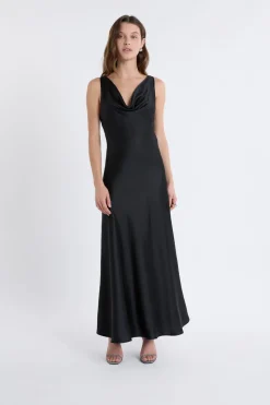 Hot ETAM Robe longue satinée NOIR