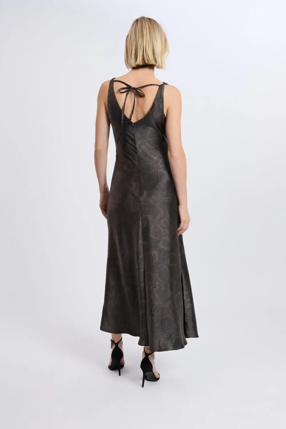 ETAM Robe satinée à imprimé serpent IMP FD BRIQUE