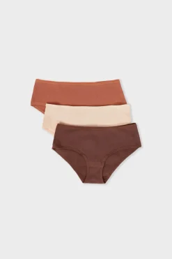 Hot ETAM Set de 3 bragas culottes de algodón BEIGE