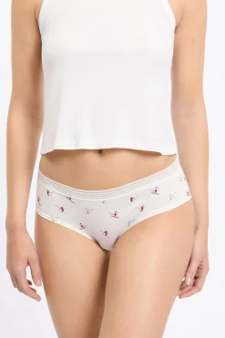 ETAM Set de 3 bragas culottes de algodón y encaje con motivos ROSA