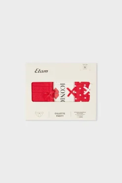 Hot ETAM Set de 3 bragas de algodón ROJO