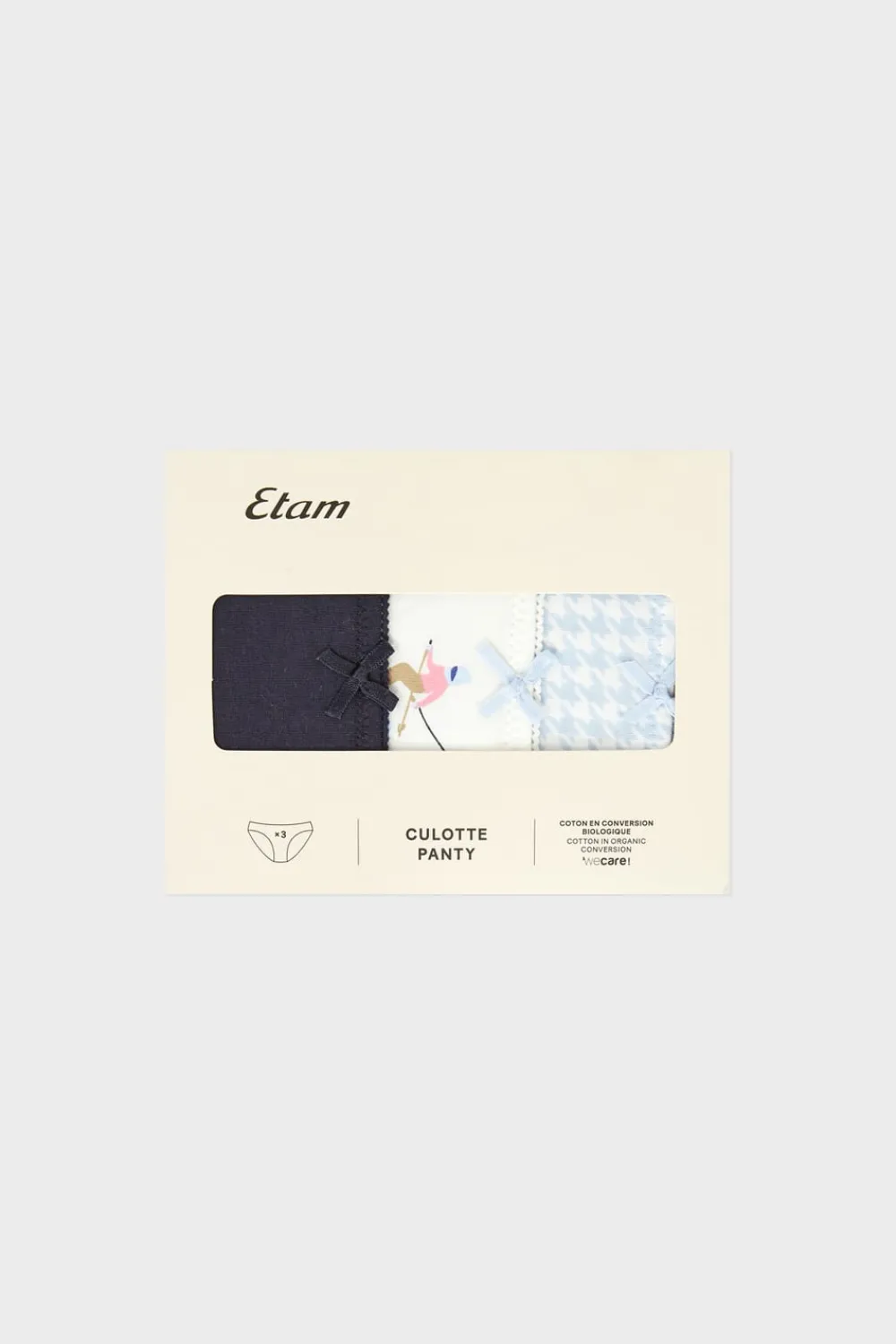 Discount ETAM Set de 3 bragas de algodón MARINO