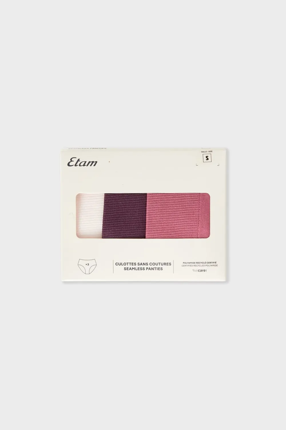New ETAM Set de 3 bragas de algodón ROSA EMPOLVADO