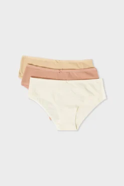 New ETAM Set de 3 braguitas culotte de algodón orgánico BLANCO ROTO