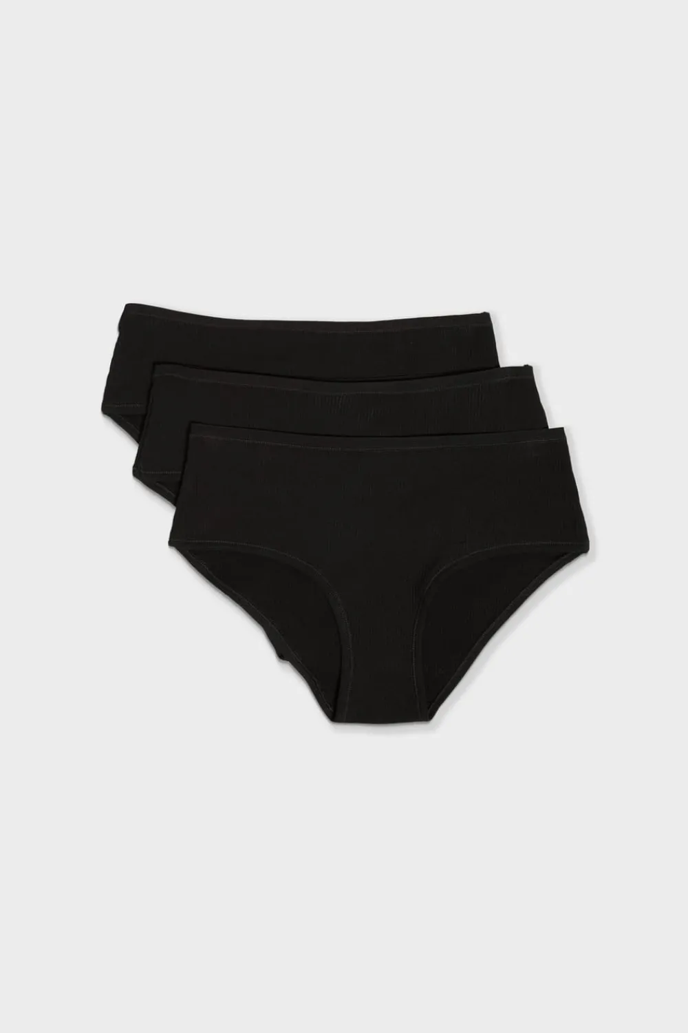 Hot ETAM Set de 3 braguitas culotte de algodón NEGRO