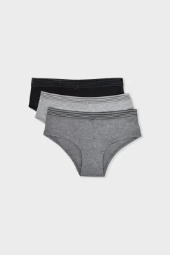 Discount ETAM Set de 3 braguitas culotte de algodón y encaje MULTICOLOR
