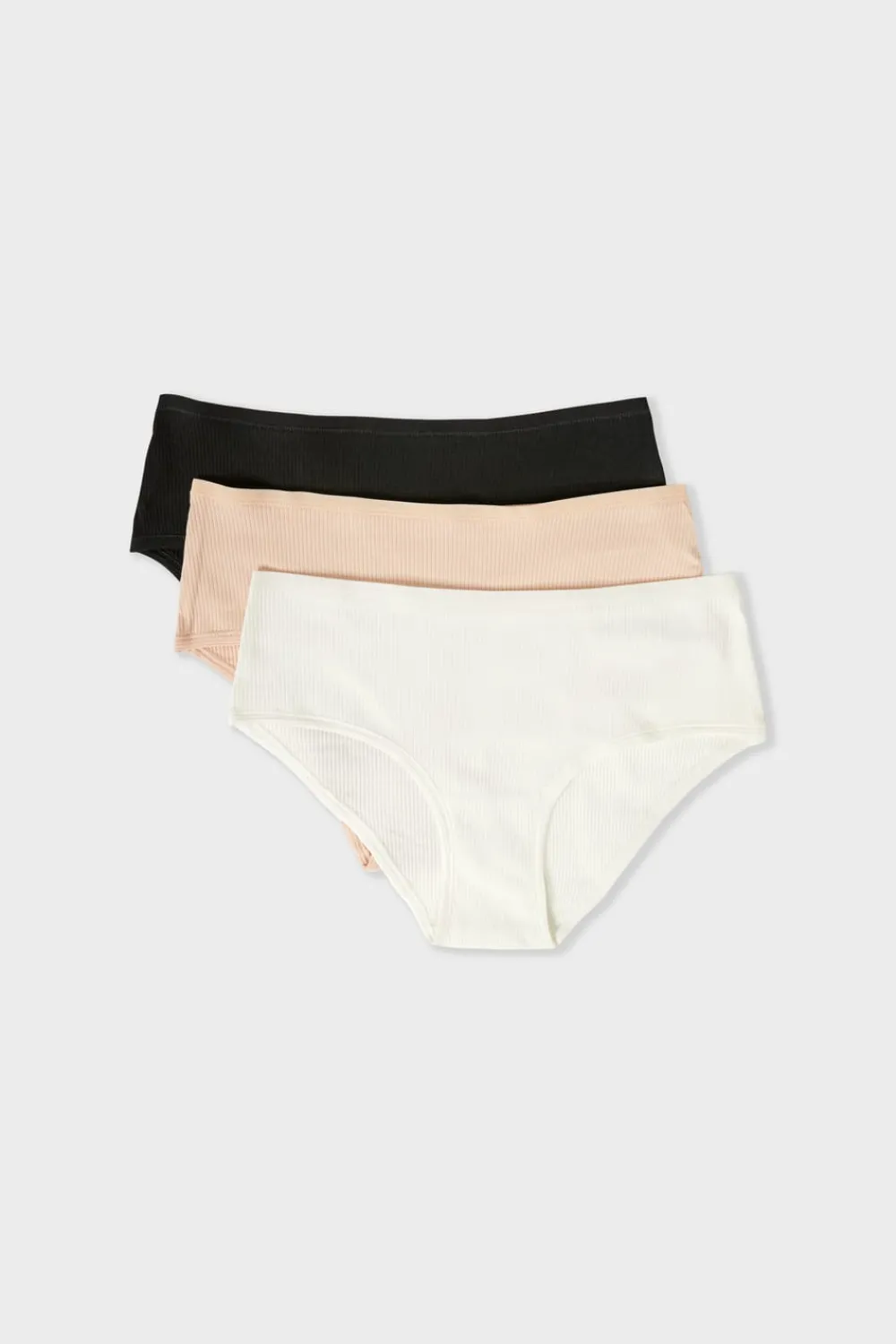 Outlet ETAM Set de 3 braguitas culotte de algodón ROSA NUDE