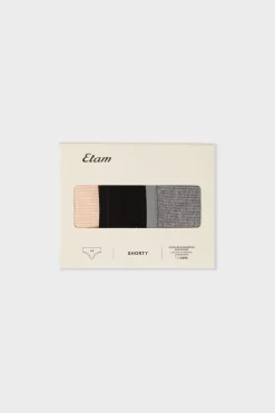 New ETAM Set de 3 braguitas culotte de algodón MULTICOLOR