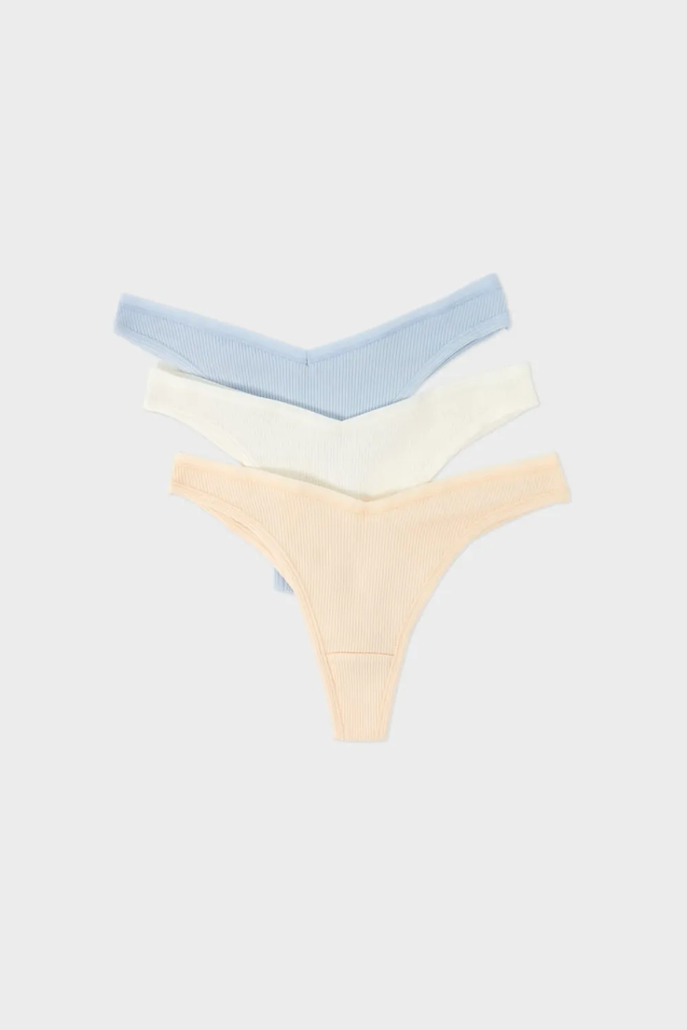 Sale ETAM Set de 3 tangas de algodón CRUDO