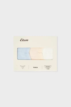 Sale ETAM Set de 3 tangas de algodón CRUDO