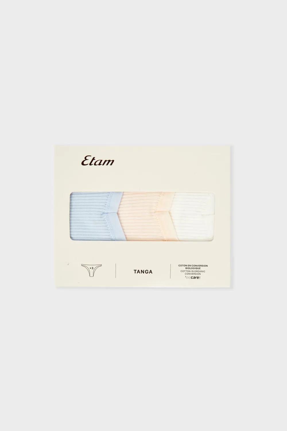 Sale ETAM Set de 3 tangas de algodón CRUDO