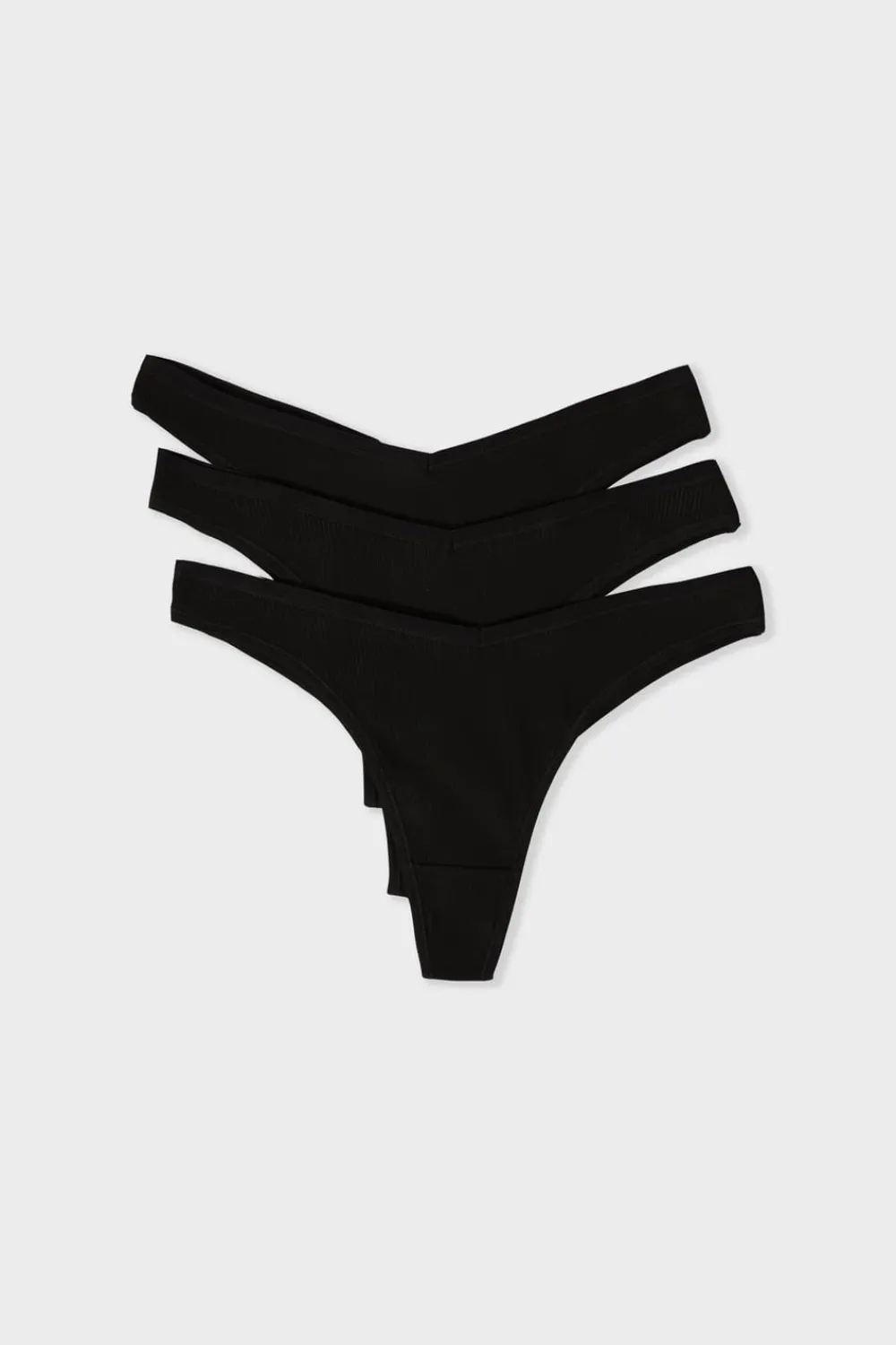 Discount ETAM Set de 3 tangas de algodón NEGRO