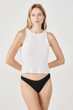 Discount ETAM Set de 3 tangas de algodón NEGRO