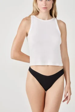 Discount ETAM Set de 3 tangas de algodón NEGRO