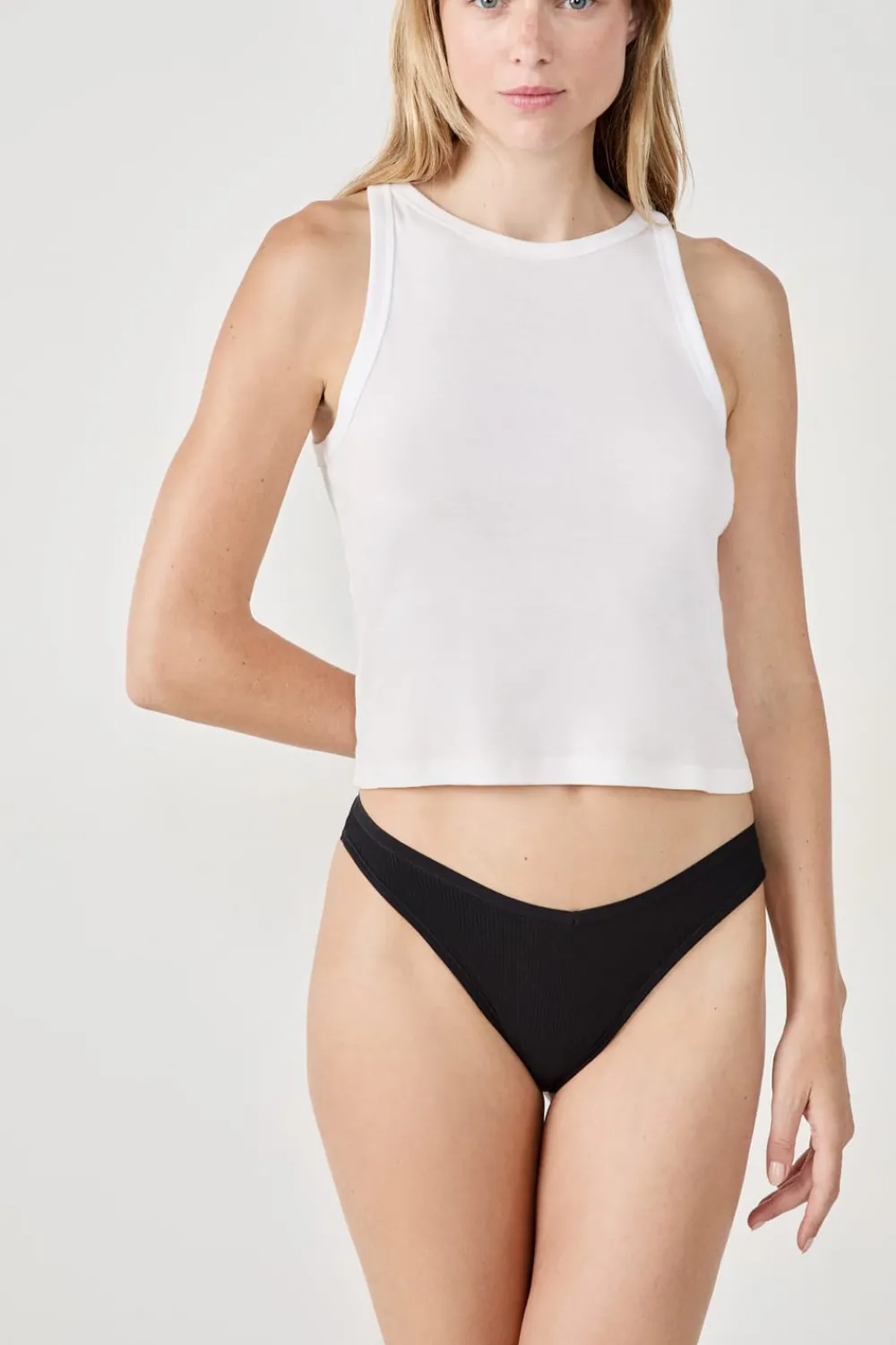 Discount ETAM Set de 3 tangas de algodón NEGRO