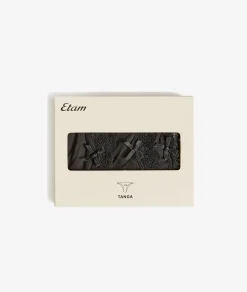 Outlet ETAM Set de 3 tangas de microfibra y encaje NEGRO
