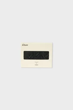 Outlet ETAM Set de 3 tangas de microfibra y encaje NEGRO
