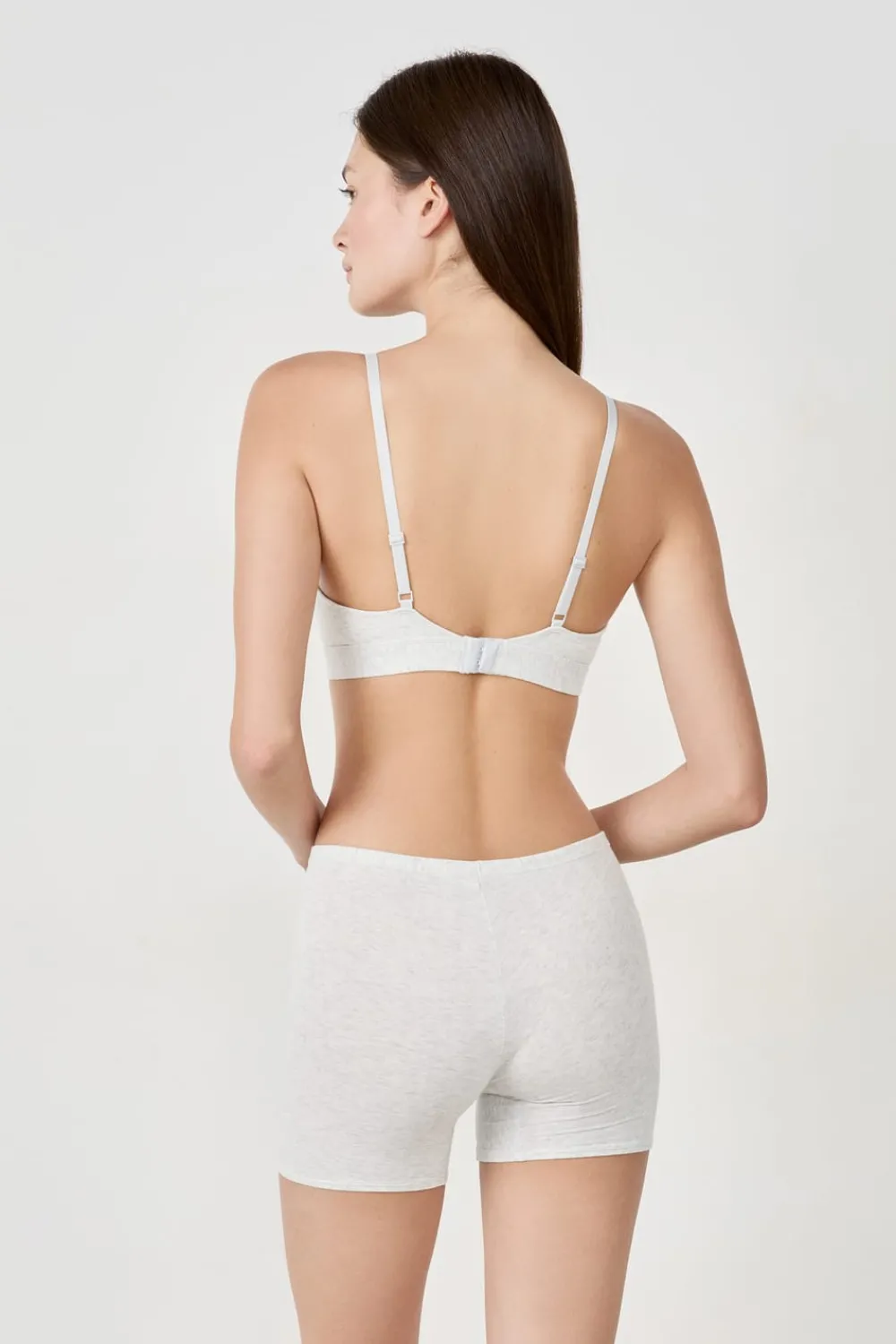Sale ETAM Short ciclista de algodón orgánico elástico PLATA