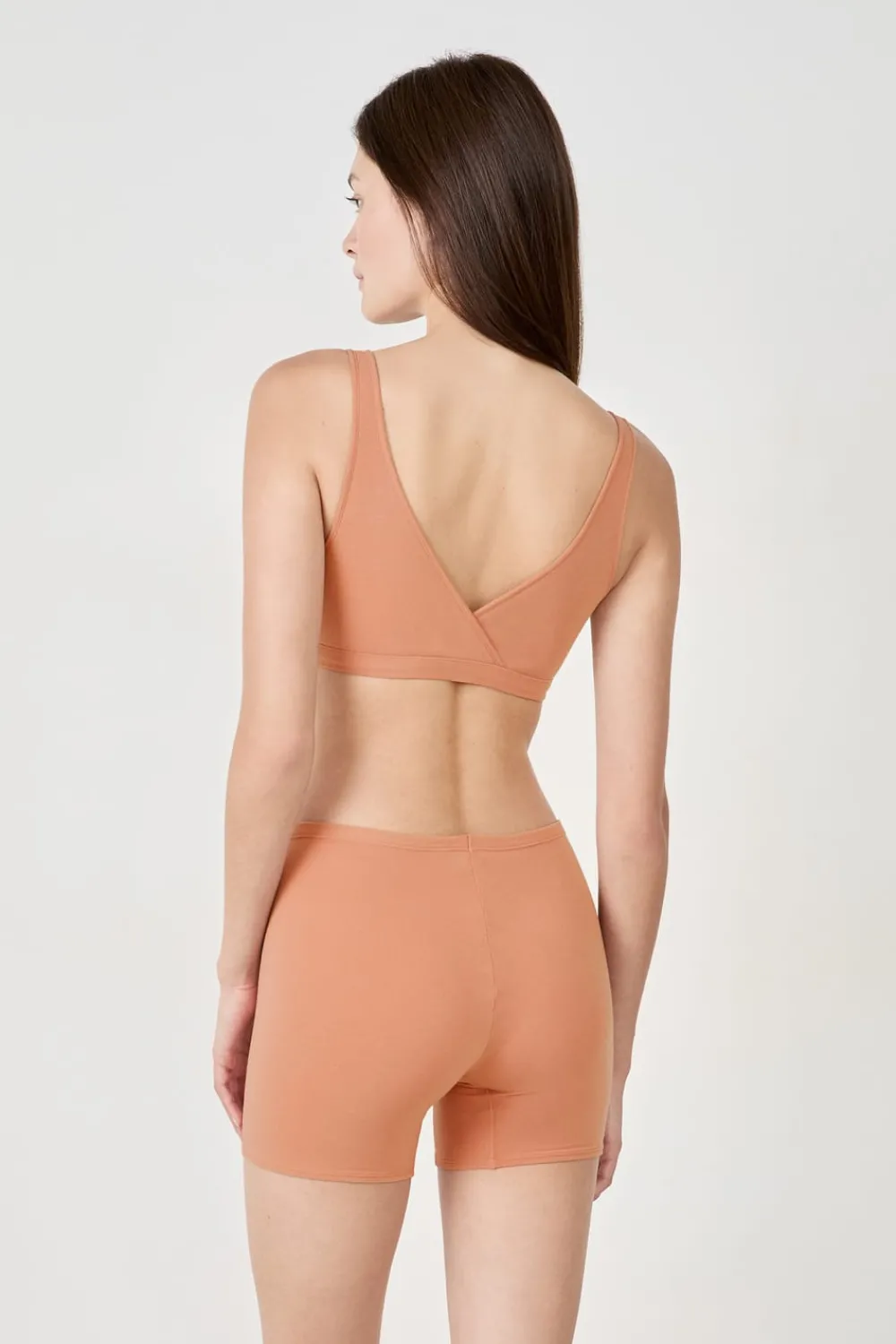 Best ETAM Short ciclista de algodón orgánico elástico ROSA EMPOLVADO