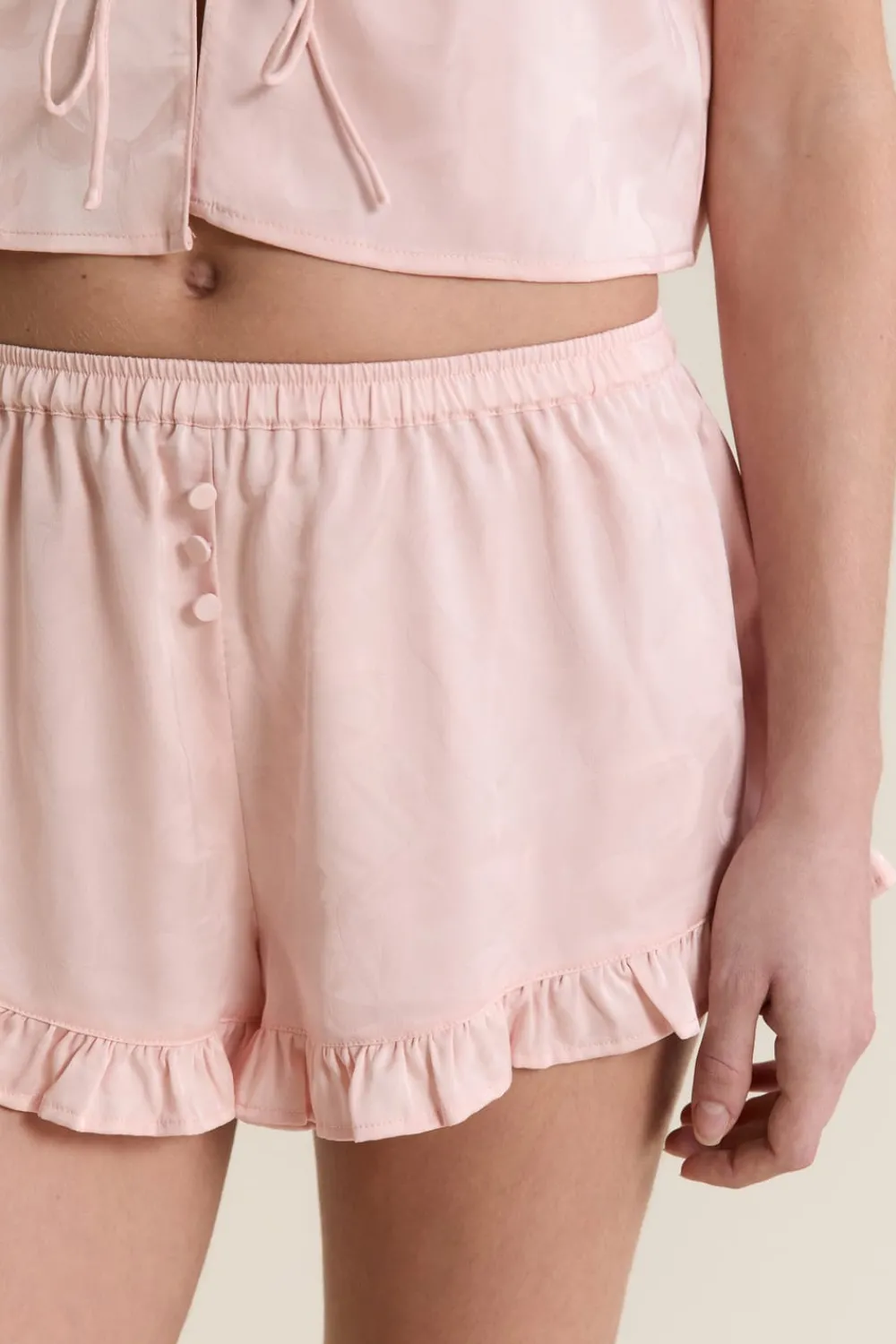 Sale ETAM Short de pyjama satiné IMP FOND ROSE