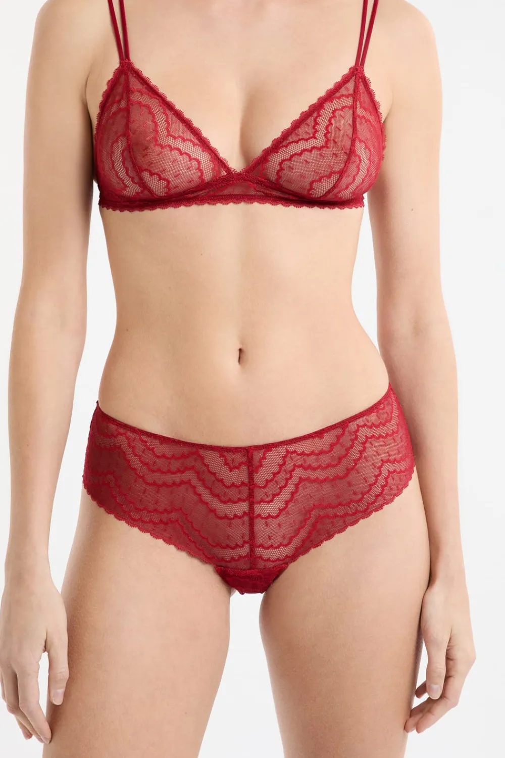 ETAM Shorty en dentelle ROUGE