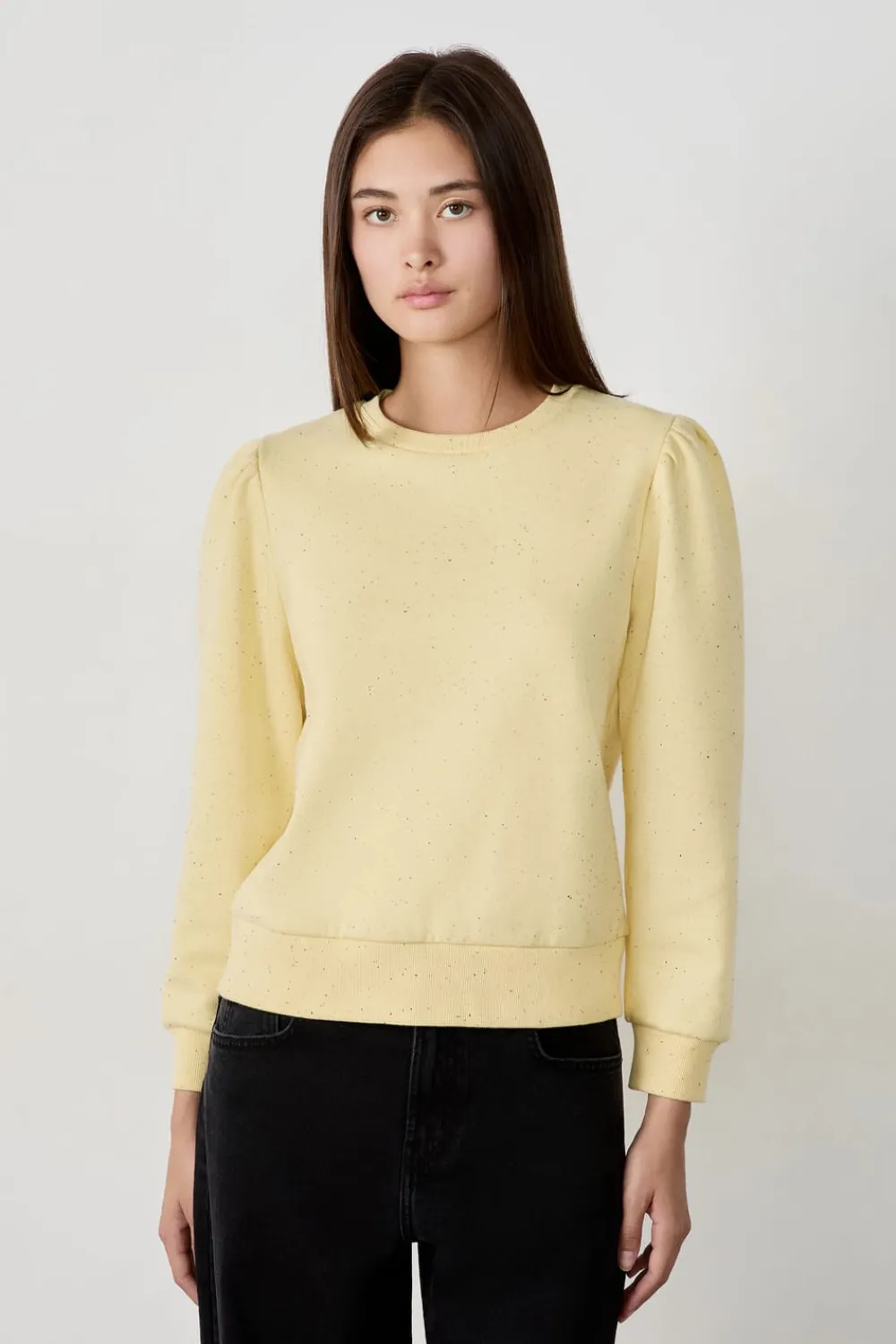 Outlet ETAM Sudadera de algodón AMARILLO PÁLIDO