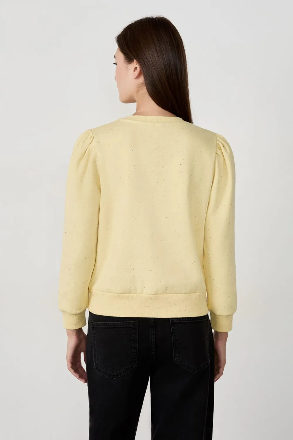 Outlet ETAM Sudadera de algodón AMARILLO PÁLIDO