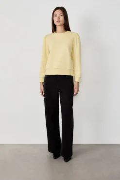 Outlet ETAM Sudadera de algodón AMARILLO PÁLIDO