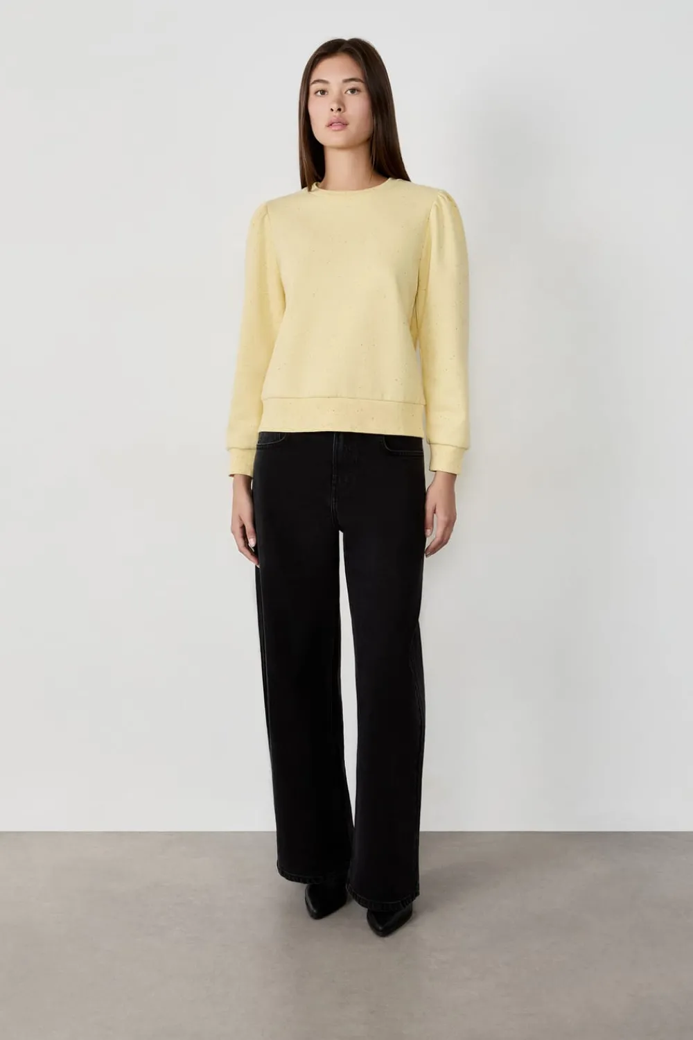 Outlet ETAM Sudadera de algodón AMARILLO PÁLIDO