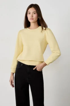 Outlet ETAM Sudadera de algodón AMARILLO PÁLIDO