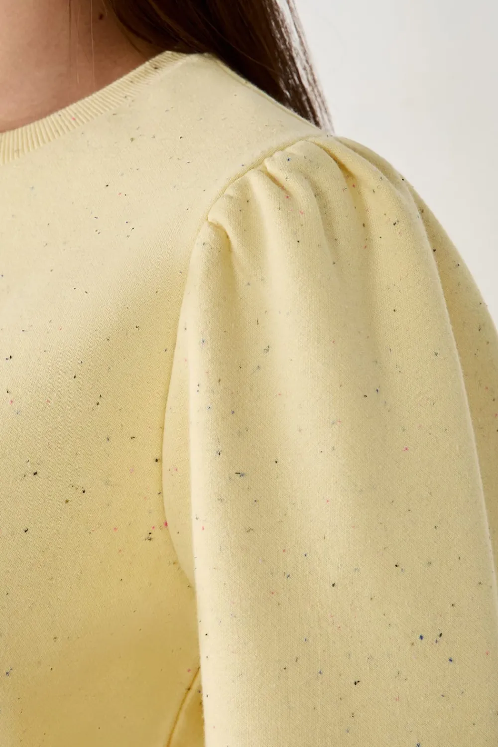 Outlet ETAM Sudadera de algodón AMARILLO PÁLIDO