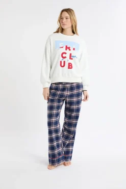 Outlet ETAM Sudadera de algodón con estampado de esquiadores crudo