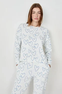 Sale ETAM Sudadera de pijama con corazones BLANCO