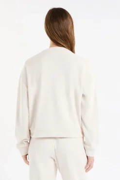 Sale ETAM Sudadera de pijama con cuello redondo crudo