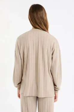 Outlet ETAM Sudadera de pijama con cuello redondo TAUPE