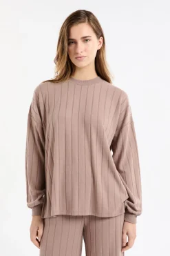 Discount ETAM Sudadera de pijama con cuello redondo MARR&Oacute;N
