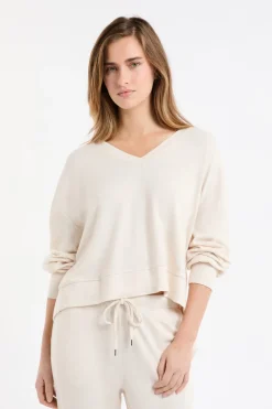 Clearance ETAM Sudadera de pijama con cuello en V BEIGE