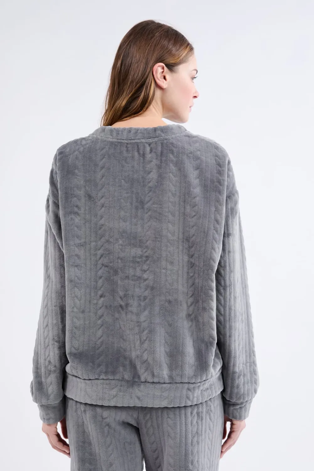 Online ETAM Sudadera de pijama con efecto terciopelo ANTRACITA