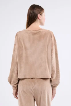 Clearance ETAM Sudadera de pijama de terciopelo TOPO