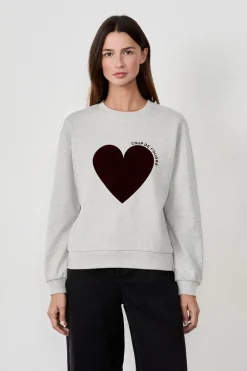 Outlet ETAM Sudadera estampada corazón GRIS
