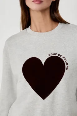 Outlet ETAM Sudadera estampada corazón GRIS
