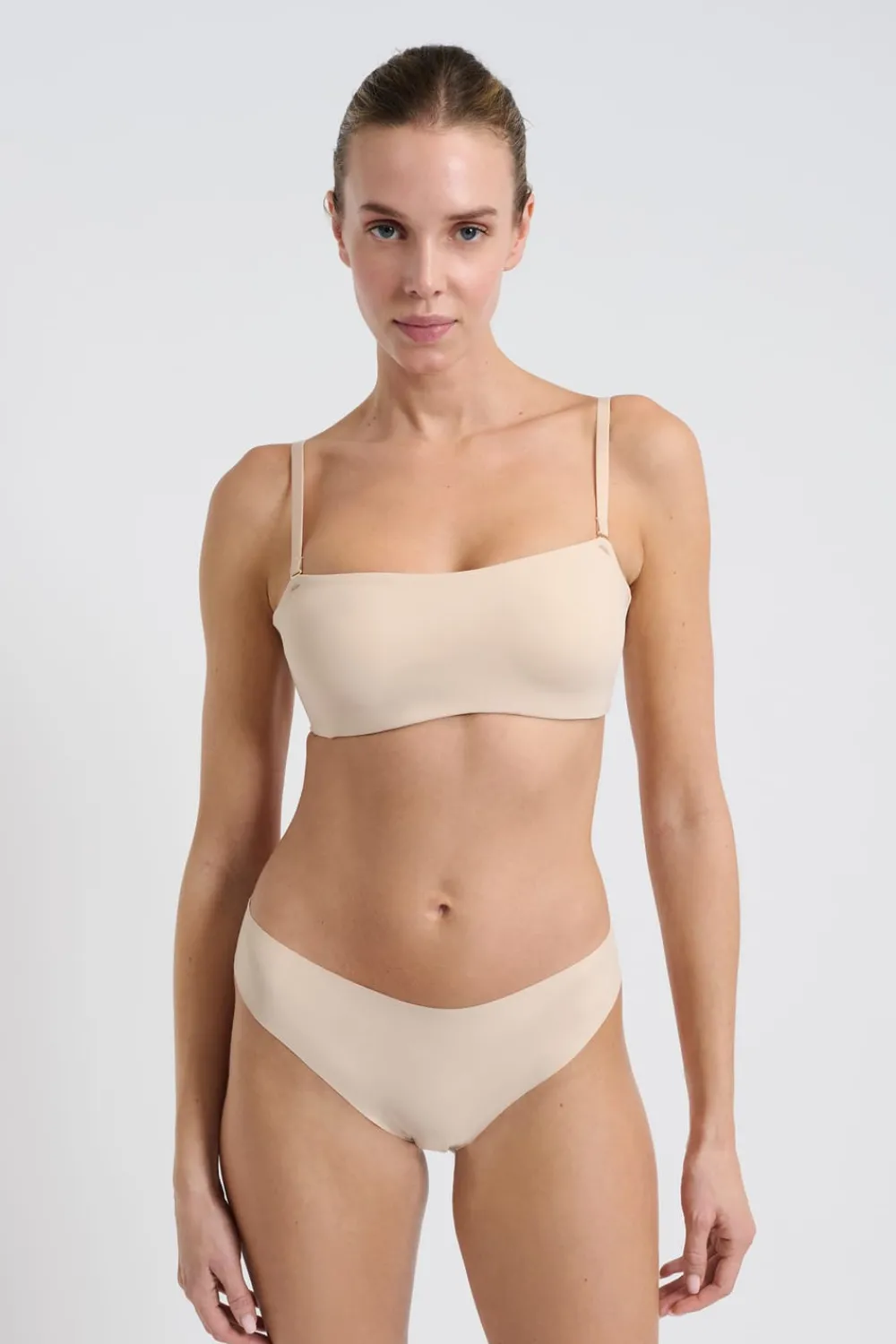 Sale ETAM Sujetador bandeau aros suaves tirantes desmontables C.BEIGE